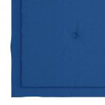 Scaune gradina cu perne albastru regal, 4 buc., lemn masiv tec
