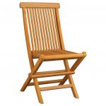 Scaune gradina cu perne albastru regal, 4 buc., lemn masiv tec