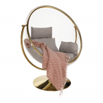 Scaun suspendat cu suport, transparent/ auriu/ gri, BUBBLE TIP 2