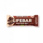 Baton cu proteine si ciocolata raw eco-bio 47g - Lifebar Plus