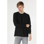 Bluza regular fit cu decolteu la baza gatului