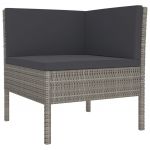 Set mobilier relaxare gradina cu perne 3 piese maro poliratan