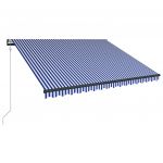 Copertina retractabila automat, albastru/alb/negru