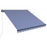 Copertina retractabila manual, albastru/alb