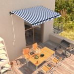Copertina retractabila automat, albastru/alb/negru, 350 x 250 cm