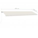 Copertina retractabila manual cu LED, crem, model 6