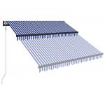 Copertina retractabila automat, albastru/alb/negru, 350 x 250 cm