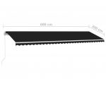 Copertina retractabila manual cu LED, antracit, model 2