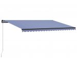 Copertina retractabila manual cu LED, albastru/alb/negru, 500 x 300 cm