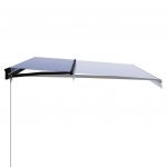 Copertina retractabila manual cu LED, albastru/alb/negru, 500 x 300 cm