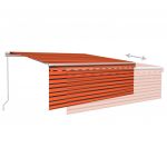 Copertina retractabila manual cu stor&LED portocaliu&maro 4x3 m