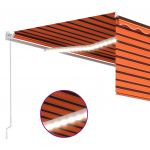 Copertina retractabila manual cu stor&LED portocaliu&maro 4x3 m