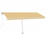 Copertina autonoma retractabila automat, galben/alb, stalp alb