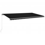 Copertina retractabila manual cu LED, antracit/alb