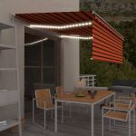 Copertina retractabila manual cu stor&LED portocaliu&maro 4x3 m