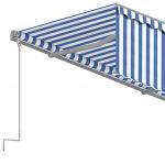 Copertina retractabila automat cu stor, albastru/alb, 3,5 x 2,5 m