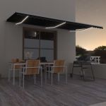 Copertina retractabila manual cu LED, antracit/alb