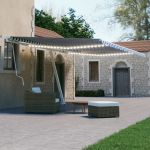 Copertina retractabila manual cu LED, albastru/alb, model 3