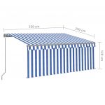 Copertina retractabila manual cu stor/LED albastru/alb 3,5 x 2,5m