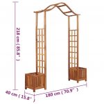 Arcada de gradina cu jardiniera 180x40x218 cm lemn masiv acacia