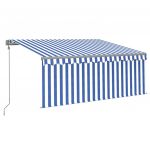 Copertina automata stor/LED/senzor vant albastru/alb 3,5 x 2,5 m
