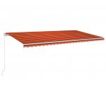 Copertina retractabila manual cu LED, portocaliu/maro, 600 x 300 cm