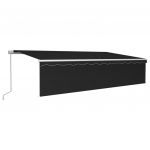Copertina retractabila manual cu stor/LED, antracit, 6 x 3 m