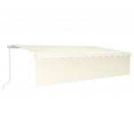 Copertina retractabila manual cu stor/LED, crem, 6 x 3 m