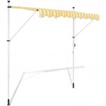 Copertina retractabila manual, galben/alb, 300 cm