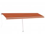 Copertina retractabila manual, LED, portocaliu/maro, 600 x 300 cm