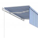 Copertina retractabila automat cu stor, albastru/alb, 3,5 x 2,5 m
