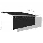 Copertina retractabila manual cu stor/LED, antracit, 3,5 x 2,5 m