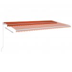 Copertina retractabila manual cu LED, portocaliu/maro, 600 x 300 cm
