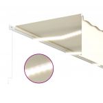Copertina retractabila manual cu stor/LED, crem, 6 x 3 m