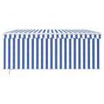 Copertina retractabila manual cu stor/LED albastru/alb 3,5 x 2,5m