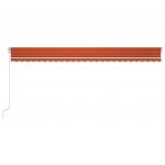 Copertina retractabila manual cu LED, portocaliu/maro, 600 x 300 cm