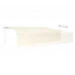 Copertina retractabila manual cu stor/LED, crem, 6 x 3 m