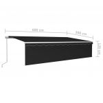 Copertina retractabila manual cu stor/LED, antracit, 6 x 3 m