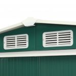 Magazie de gradina cu usi glisante, verde, 329,5 x 131 x 178 cm, otel