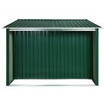 Magazie de gradina cu usi glisante, verde, 329,5 x 131 x 178 cm, otel