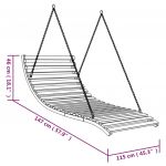 Balansoar pat, 115 x 147 x 46 cm, lemn masiv curbat cu finisaj tec