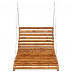 Balansoar pat, 115 x 147 x 46 cm, lemn masiv curbat cu finisaj tec