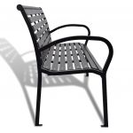 Banca de gradina, negru, 125 cm, otel si WPC