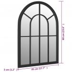 Oglinda de gradina, negru, fier, uz exterior, model 2