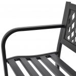 Banca de gradina, negru,118 cm, otel