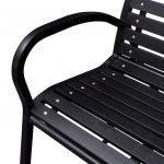 Banca de gradina, negru, 125 cm, otel si WPC
