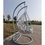 Scaun agatat dublu, alb/model floral, DALVEA 2 NEW