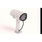 Camera de supraveghere, falsa, protectie, gri, fake camera, lumina rosie