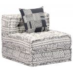 Canapea puf modulara cu 3 locuri, material textil