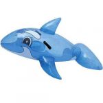 Delfin gonflabil cu maner, albastru, dimensiuni 155x77x66 cm